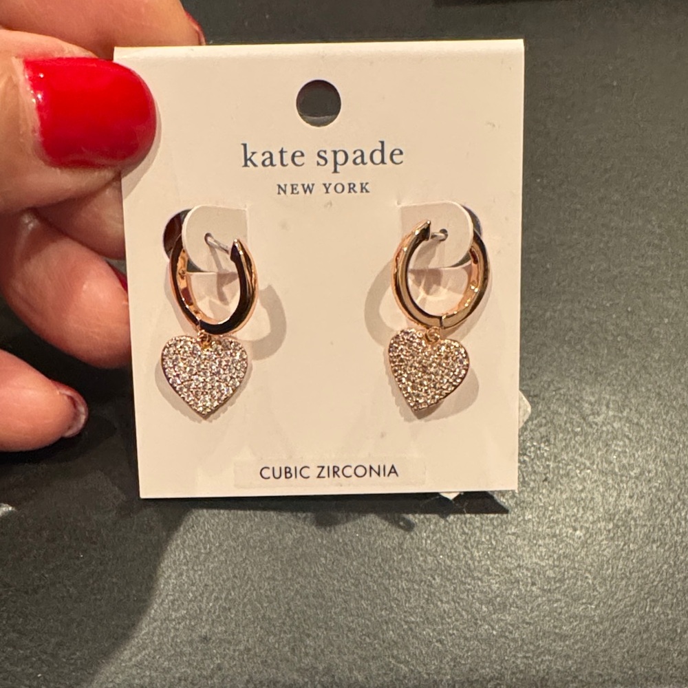 Kate Spade Gold and Silver Heart Hoop Earrings